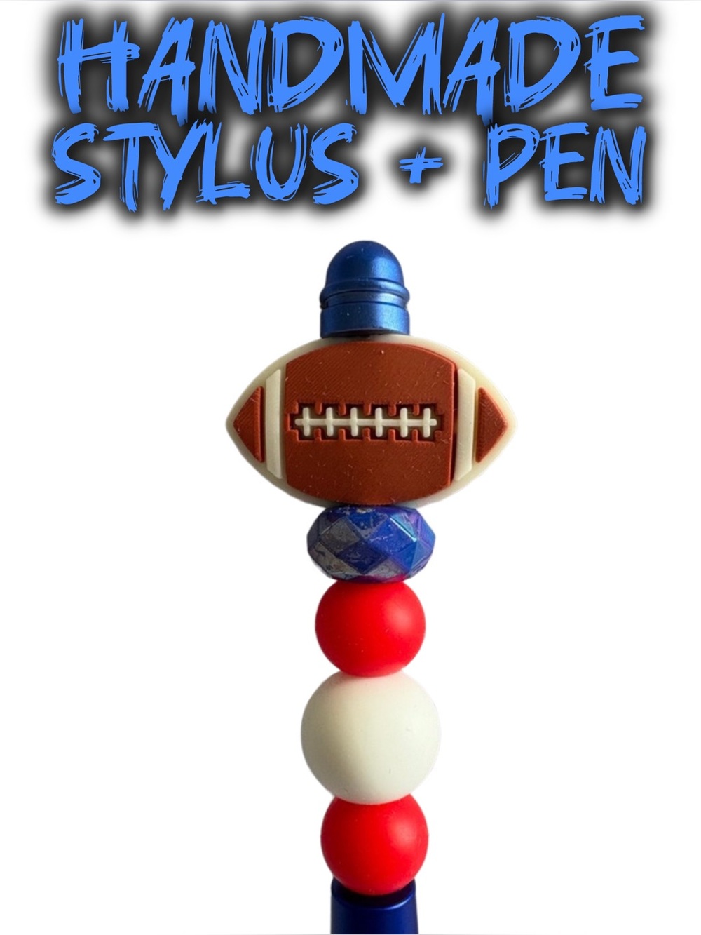American Football Custom Beaded Pen and Stylus